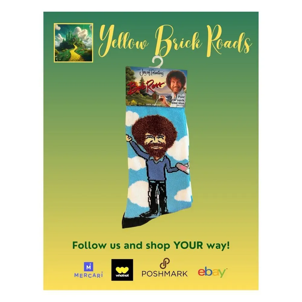 NEW Bob Ross Novelty Socks
